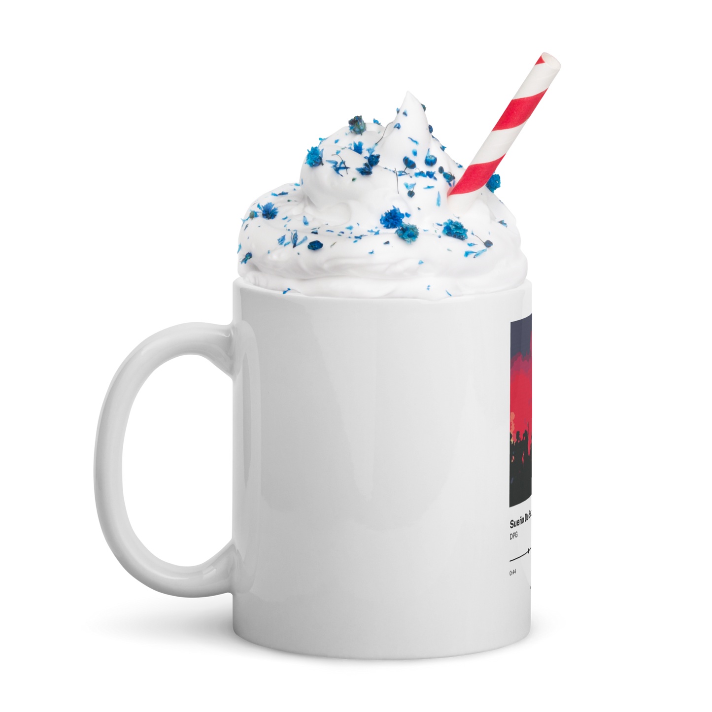 Taza Blanca Brillante “Sueño de Sexta”